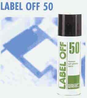 LABEL OFF 50 fjerner effektivt selvklæbende etiketter fra glas,metal, porcelæn,karton og træ.