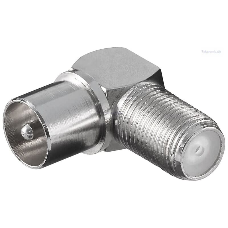 F-koax vinkeladapter 90 grader F-koax vinkeladapter 90 grader