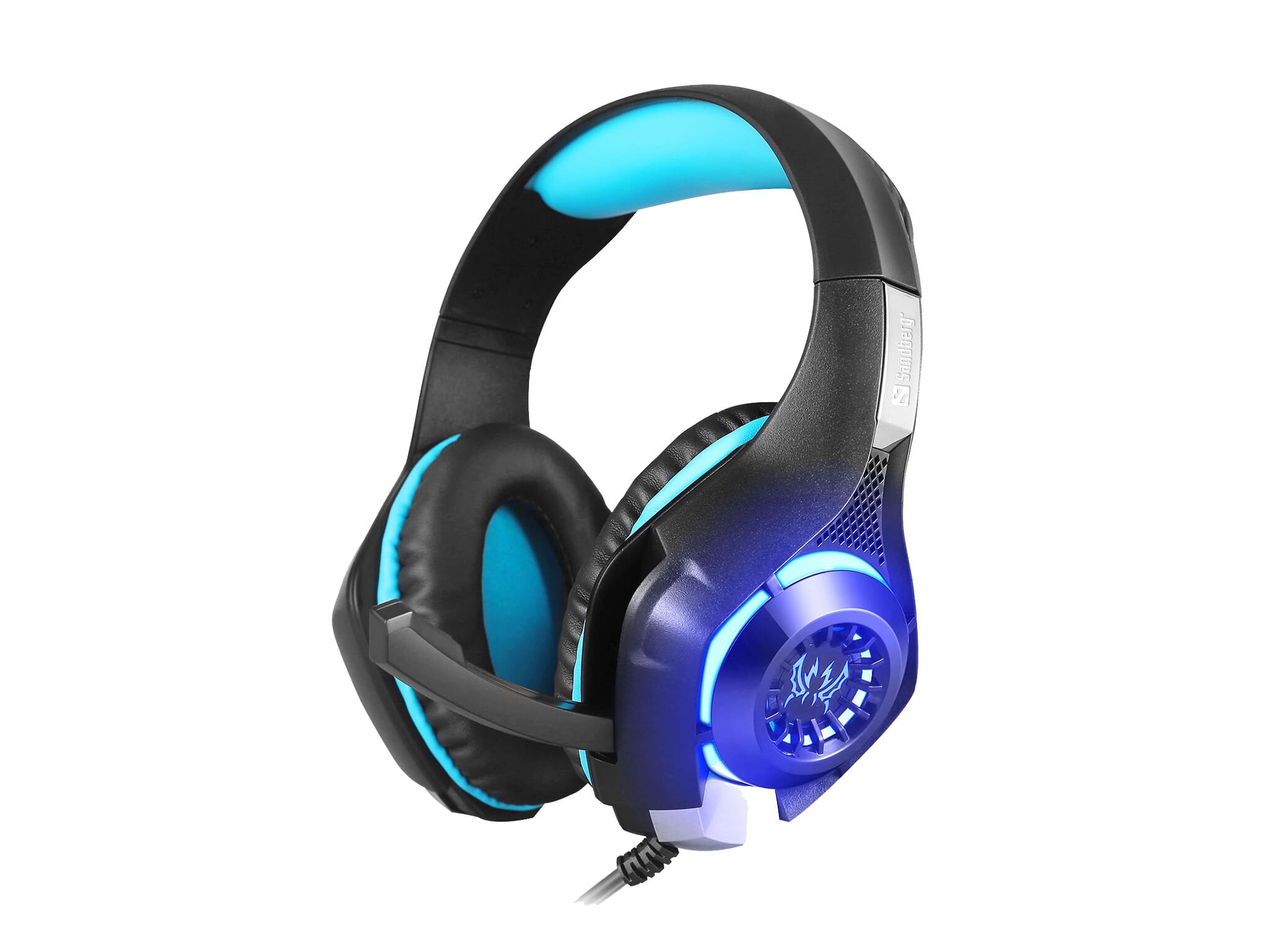 Sandberg Twister HeadsetThe Sandberg Twister Headset is a really stylish gaming headset, which provides an impressive stereo sound for a sublime gaming experience. A particularly sensitive microphone ensures that your opponents and allies can hear you clearly. The adjustable headband is equipped with a soft and comfortable padding, so the headset is comfortable to wear for many hours at a time. The earcups have a great built-in LED light. The headset connects with a standard MiniJack audio plug, and thus functions on both PCs and other equipment with a MiniJack audio output.Sandberg