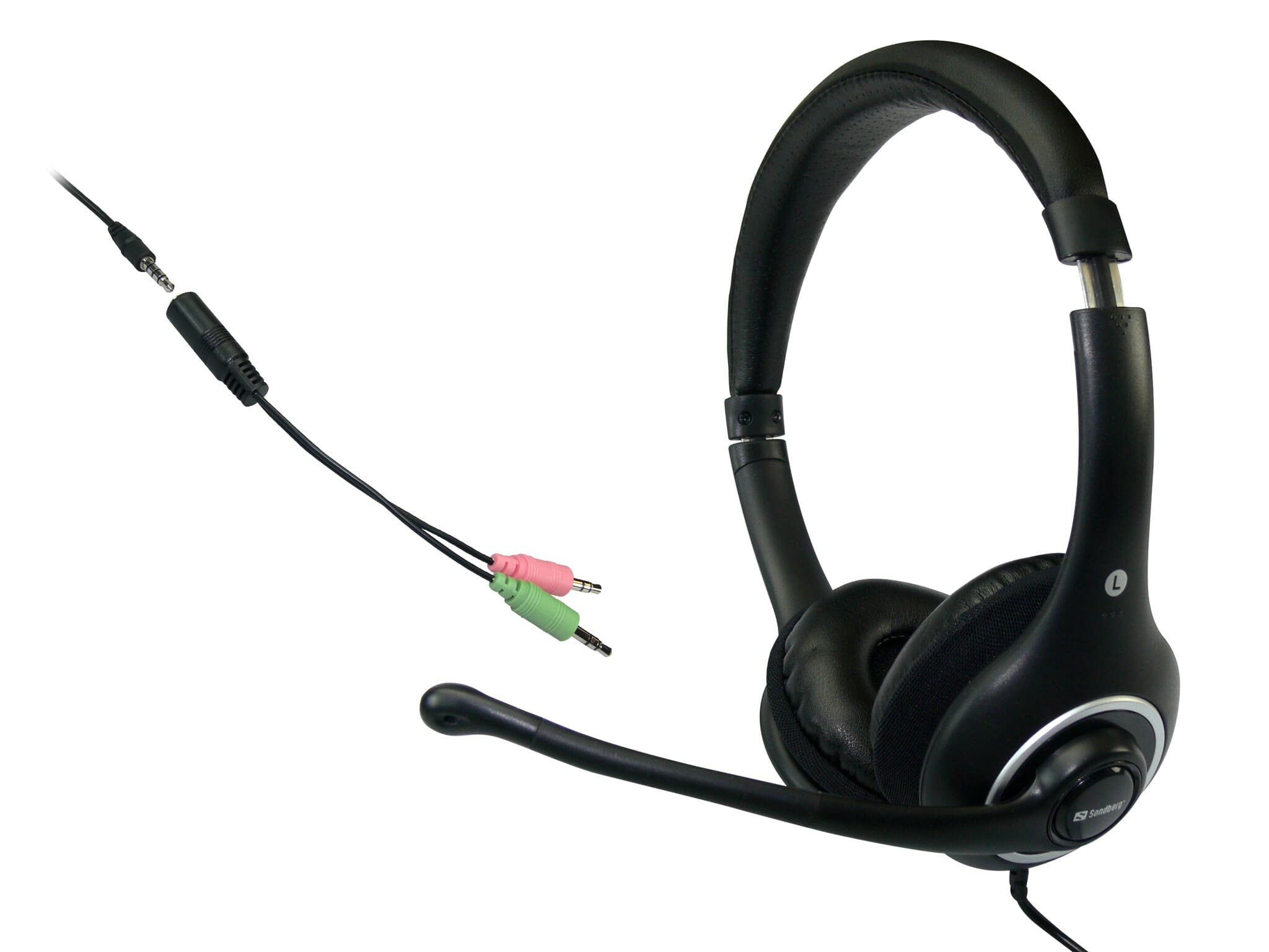Sandberg Plug'n Talk Headset BlackWith Sandberg Plug’n Talk Headset you get great sound in a stylish headset. A padded headband and soft earpads make the headset comfortable to wear even for extended periods of time. Can be connected directly to asmartphone. Adapter for PC included. Adjustable microphone arm and headband so it can easily be adapted to your needs. Connect the headset and everything is ready for use.Sandberg