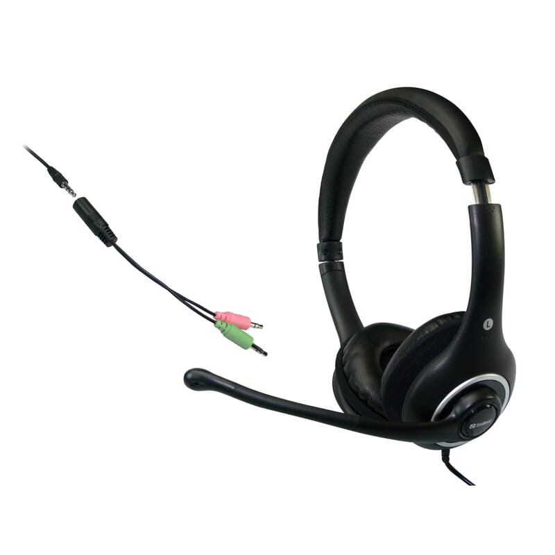 Sandberg Plug'n Talk Headset BlackWith Sandberg Plug’n Talk Headset you get great sound in a stylish headset. A padded headband and soft earpads make the headset comfortable to wear even for extended periods of time. Can be connected directly to asmartphone. Adapter for PC included. Adjustable microphone arm and headband so it can easily be adapted to your needs. Connect the headset and everything is ready for use.Sandberg