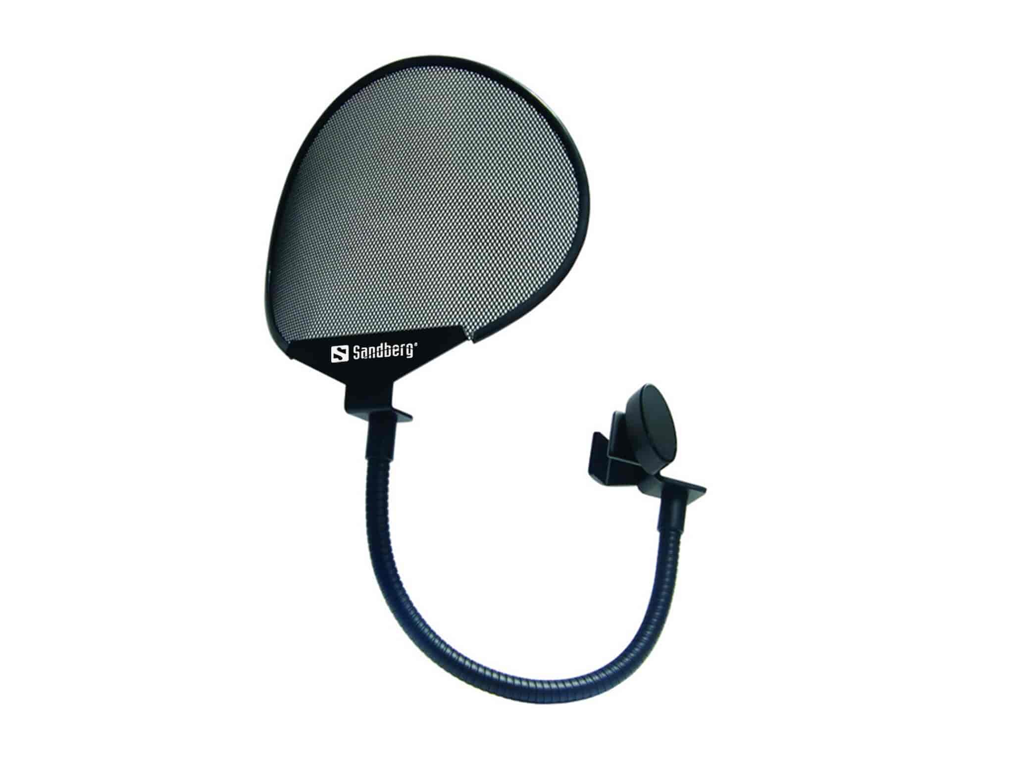 Sandberg Popfilter for MicrophoneThe pop filter reduces noise in the microphone that can be caused by sudden changes in airflow. Perfect for optimising the quality of your audio recordings – and it gives a nice extra touch to your home studio. Easy to fit on the arm supplied. Robust metal construction.Sandberg