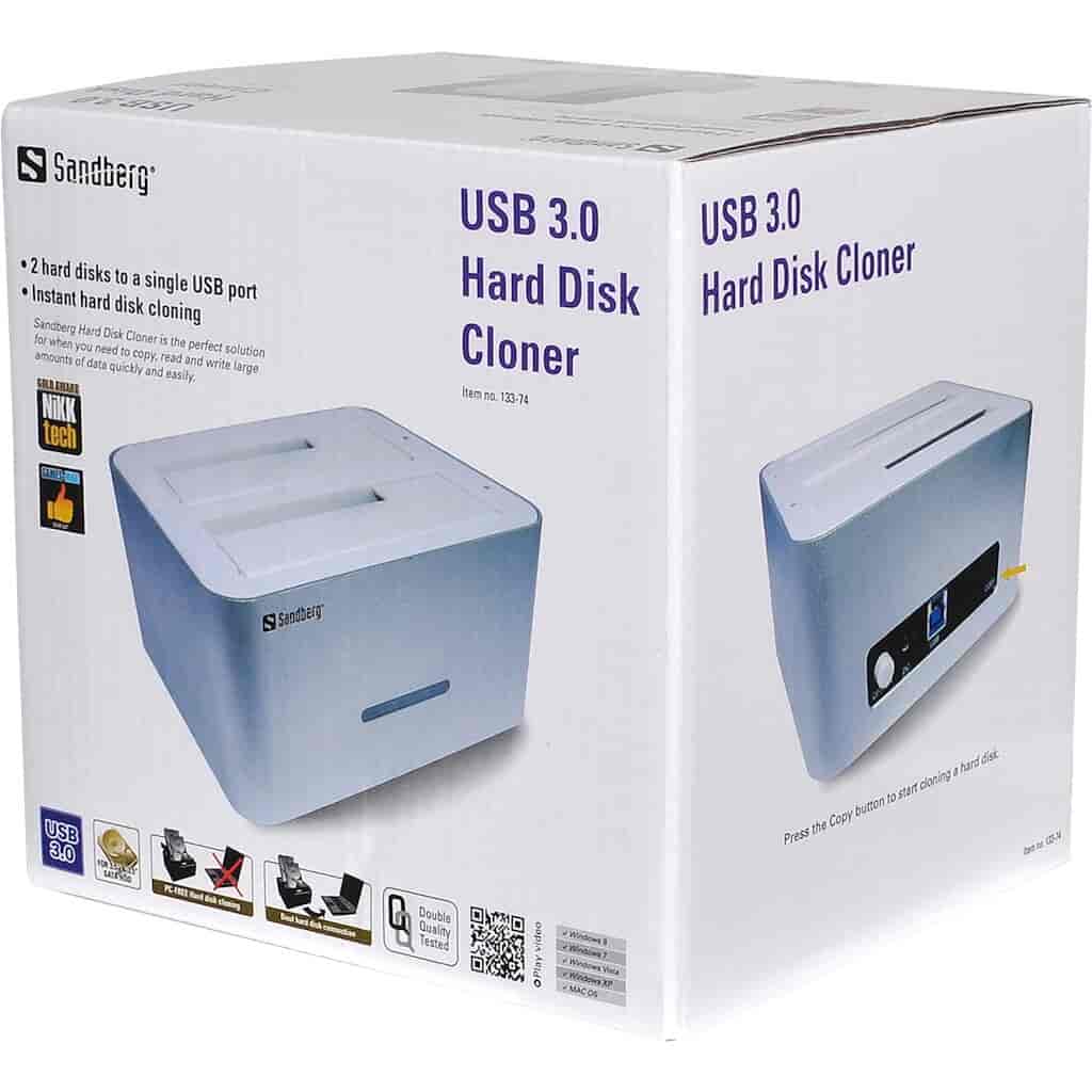 Sandberg harddisk cloner USB 3.0 - hurtig kloning af SATA harddiske. Dobbelt kvalitetssikring - et solidt og stabilt produkt med
