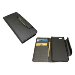 Sandberg Flip wallet iPhone 6 BlackskinKeep your phone protected and your credit cards and notes safe in the Sandberg Phone Wallet. All you need, well organized and always at hand.Sandberg
