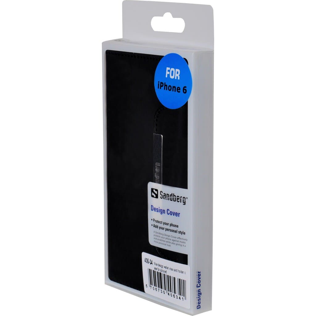 Sandberg Flip wallet iPhone 6 BlackskinSandbergCovers til iPhone 6 / iPhone 6 Plus Beskyt din telefon sammen med dine kreditkort og pengesedler i Sandberg Phone Wallet. Så har du altid hvad du behøver lige ved hånden.