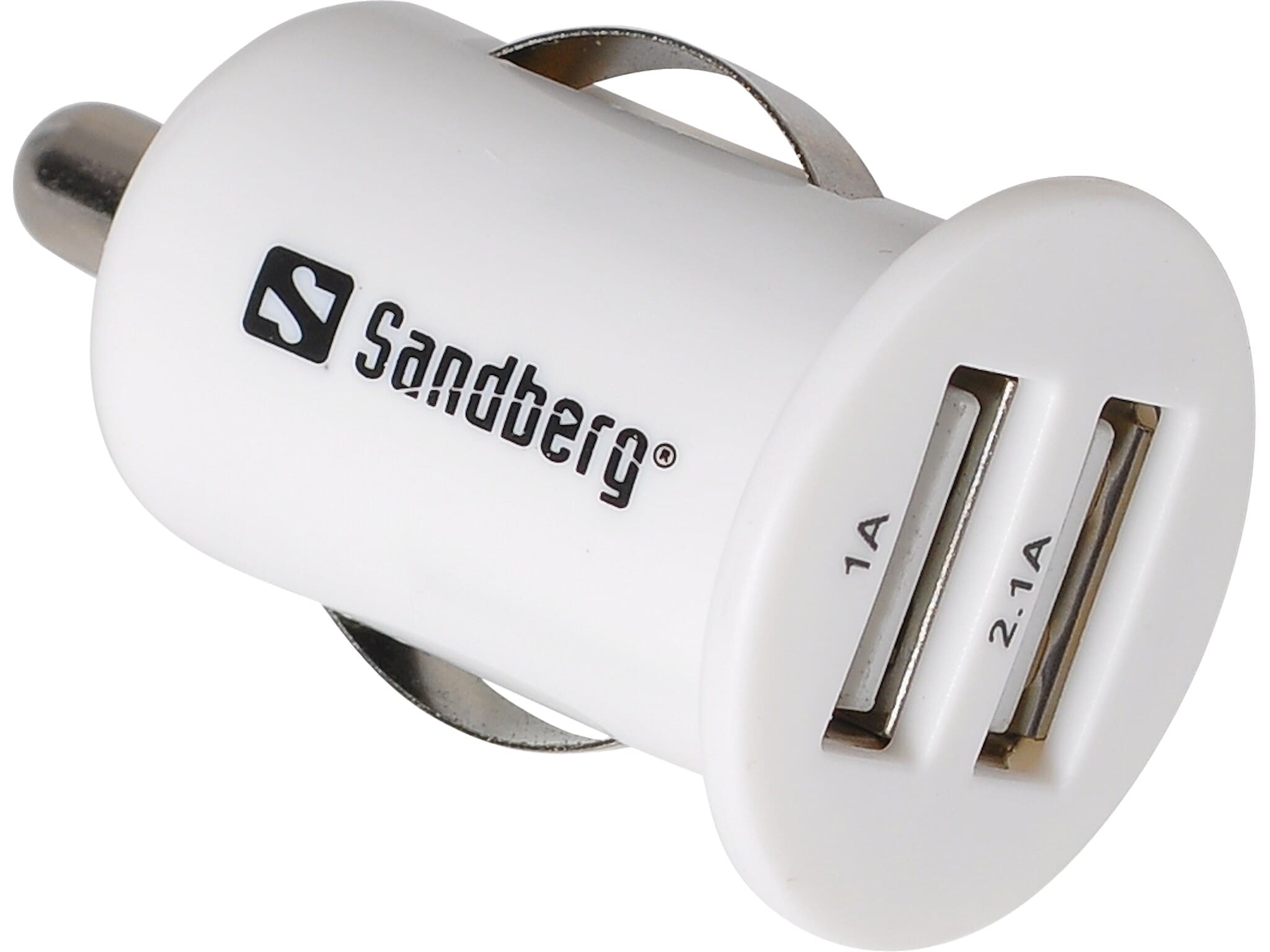 Sandberg Mini Car Charger 2xUSB 1A+2.1AWith the Sandberg Car charger 2 x USB, you’ll always have a USB port to hand in your car, whether it’s your iPad, iPhone, iPod or another USB device that’s running low on power.Sandberg