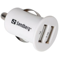 Sandberg Mini Car Charger 2xUSB 1A+2.1AWith the Sandberg Car charger 2 x USB, you’ll always have a USB port to hand in your car, whether it’s your iPad, iPhone, iPod or another USB device that’s running low on power.Sandberg