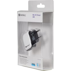 Sandberg Mini AC charger USB 1A EUWith the Sandberg Mini AC Charger USB, you’ll always have a charger to hand at home, whether it’syour iPhone, iPod or another USB device that’s running low on power.Sandberg