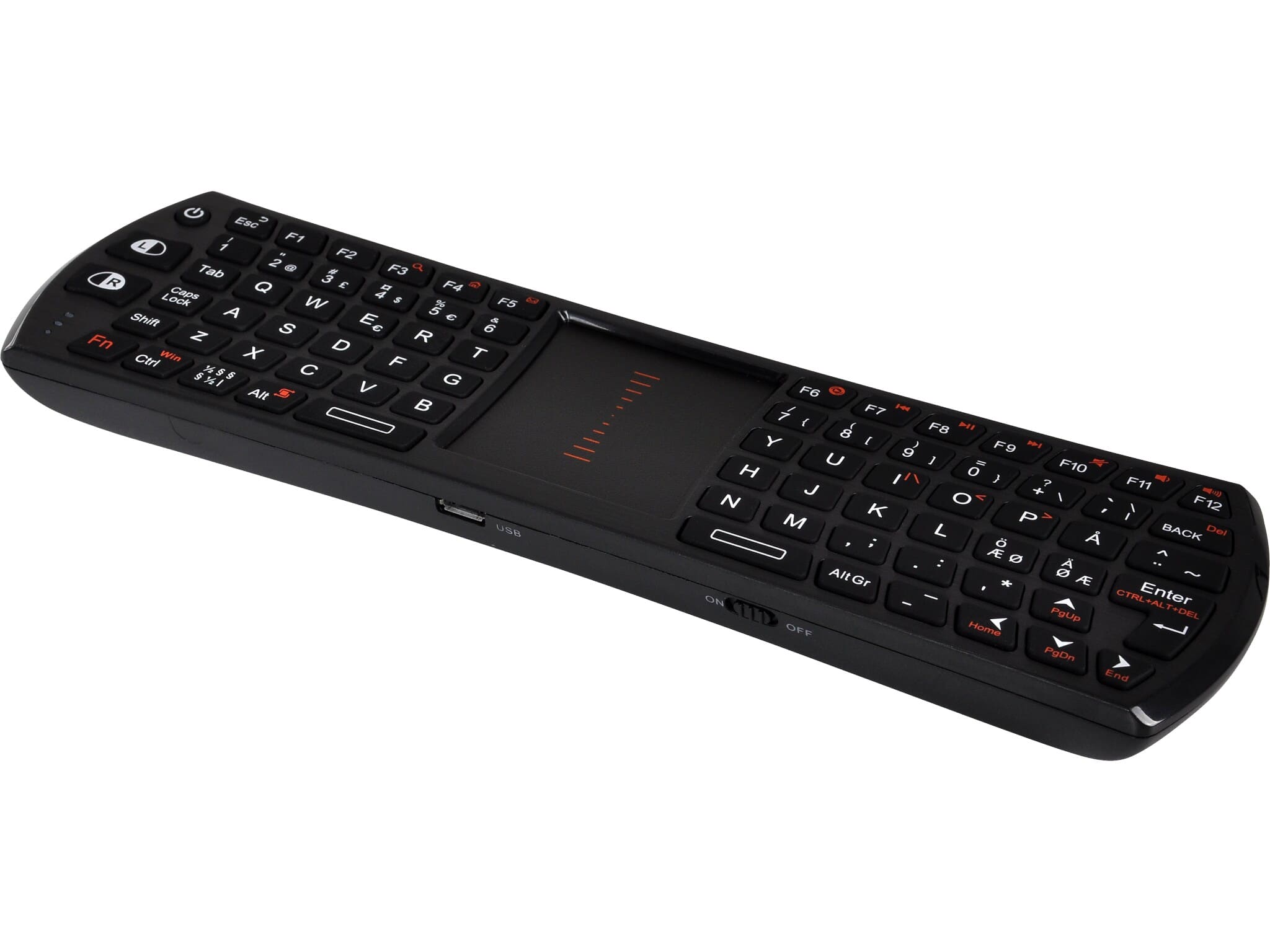 Sandberg StreamBoard NordicSandbergMobile tastaturer Sandberg StreamBoard er den perfekte hjælper, når du streamer film og serier fra din PC til dit TV. StreamBoard er på størrelse med en almindelig fjernbetjening, men giver dig et fuldt funktionelt tastatur og touchpad med musefunktioner samlet i én enhed. Læn dig tilbage i sofaen - og bliv der! Du behøver ikke længere rejse dig, når der skal pauses, spoles, søges film eller andet. Tilsluttes din PC trådløst og virker med det samme uden software installation.