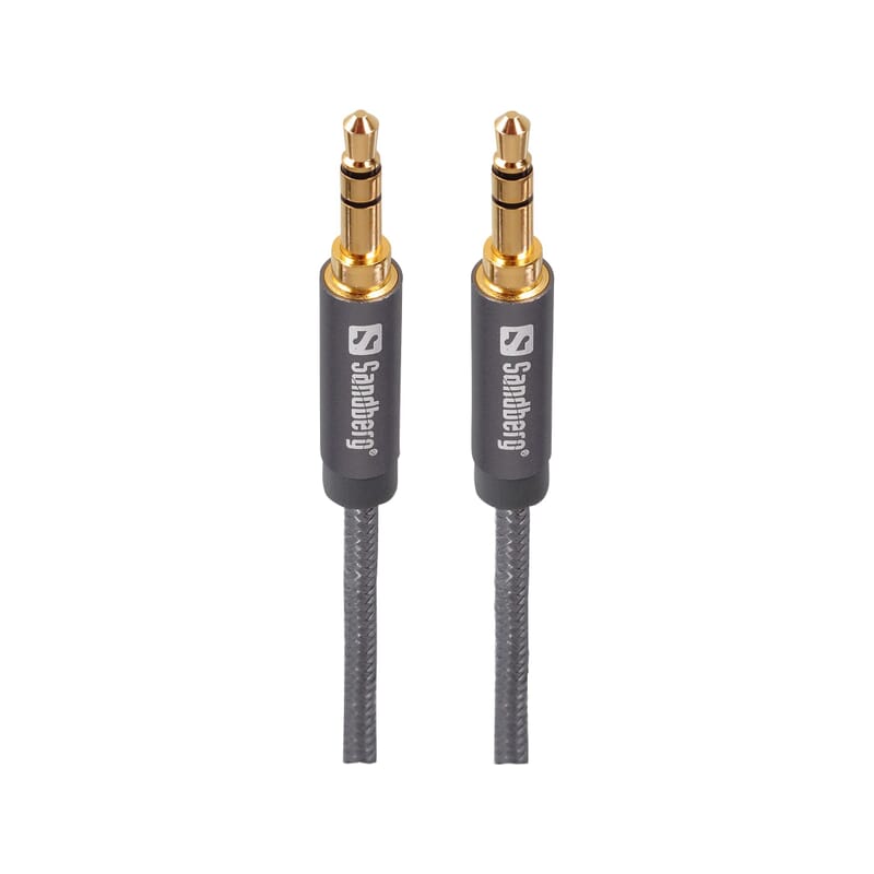 Sandberg Excellence MiniJack Grey 1mConnector cable for connecting a music player or a computer to a set of speakers.Sandberg