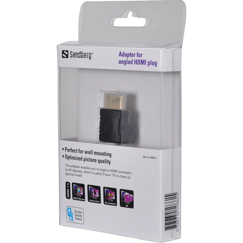 HDMI 1.4 Vinkelstik - smart når din fladskærm sidder tæt på væggen.