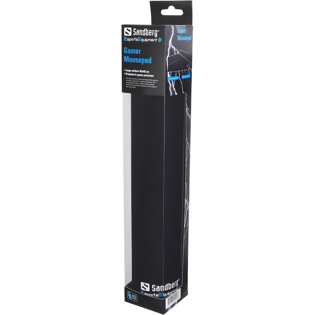 Sandberg Gamer Mousepad XLThe large surface of this mousepad for gamers provides a premium in-game precision. The mousepad will stay in place during action, thanks to the anti-slip material on the bottom side of the pad. Sandberg