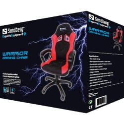 Sandberg Warrior Gaming ChairSandberg Warrior Gaming Chair is perfect for your gaming setup. Sit comfortably in the soft racing seat, rest your arms on the padded armrests and you are ready for hours of gaming. The racer seat can be tilted so you can optimise comfort as you like, and the height is adjustable with a gas lift. The chair can rotate 360 degrees and is built on a solid base. The racer seat comes with gorgeous red shiny PU leather on the sides, and comfortable black fabric in the middle.Sandberg