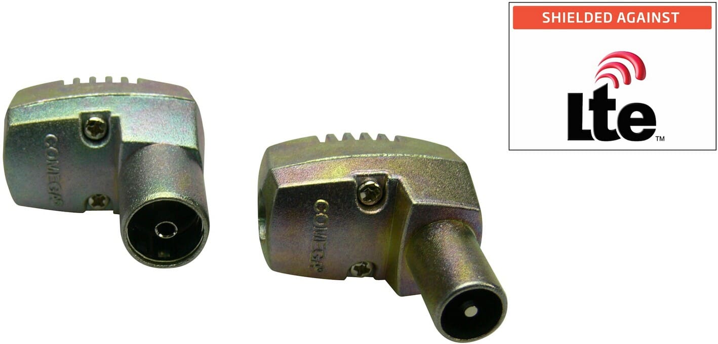 Sandberg Aerial M+F LTE protected 2packAerial connector for fitting to the end of an aerial cable. External screw terminals avoid the need for soldering. The connector is angled at 90 degrees so that the cable does not stick up in the air.Sandberg
