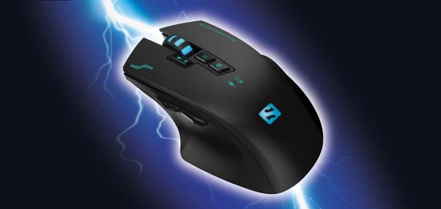 Sandberg Wireless Sniper MouseThe Sandberg Wireless Sniper Mouse can be used with and without the cable, according to your desire. The mouse is charged via the accompanying USB cable, and can be connected to the PC with the same cable - or completely wirelessly for optimum freedom. With an attractively thick scroll wheel and trigger button, as well as a battery indicator. 3 built-in LED lights in changing colours and a total of 8 buttons.Sandberg