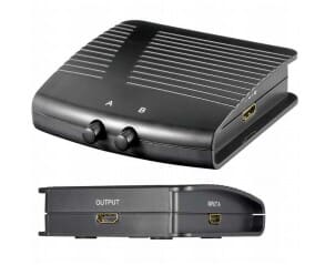 Manual HDMI™ Switch Box 2-1. Connect 2 devices to 1 TV set via HDMI switch.