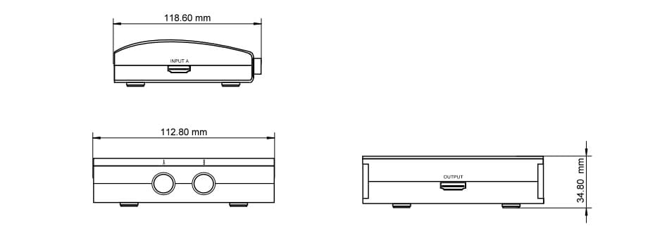 Manual HDMI™ Switch Box 2-1. Connect 2 devices to 1 TV set via HDMI switch.