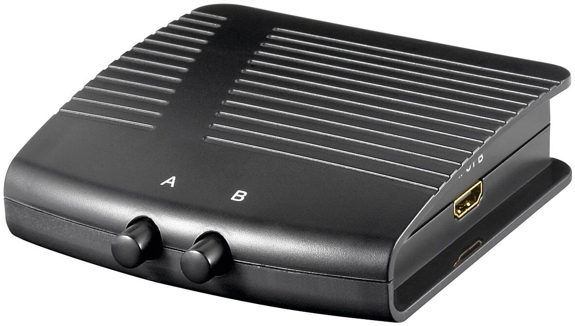Manual HDMI™ Switch Box 2-1. Connect 2 devices to 1 TV set via HDMI switch.