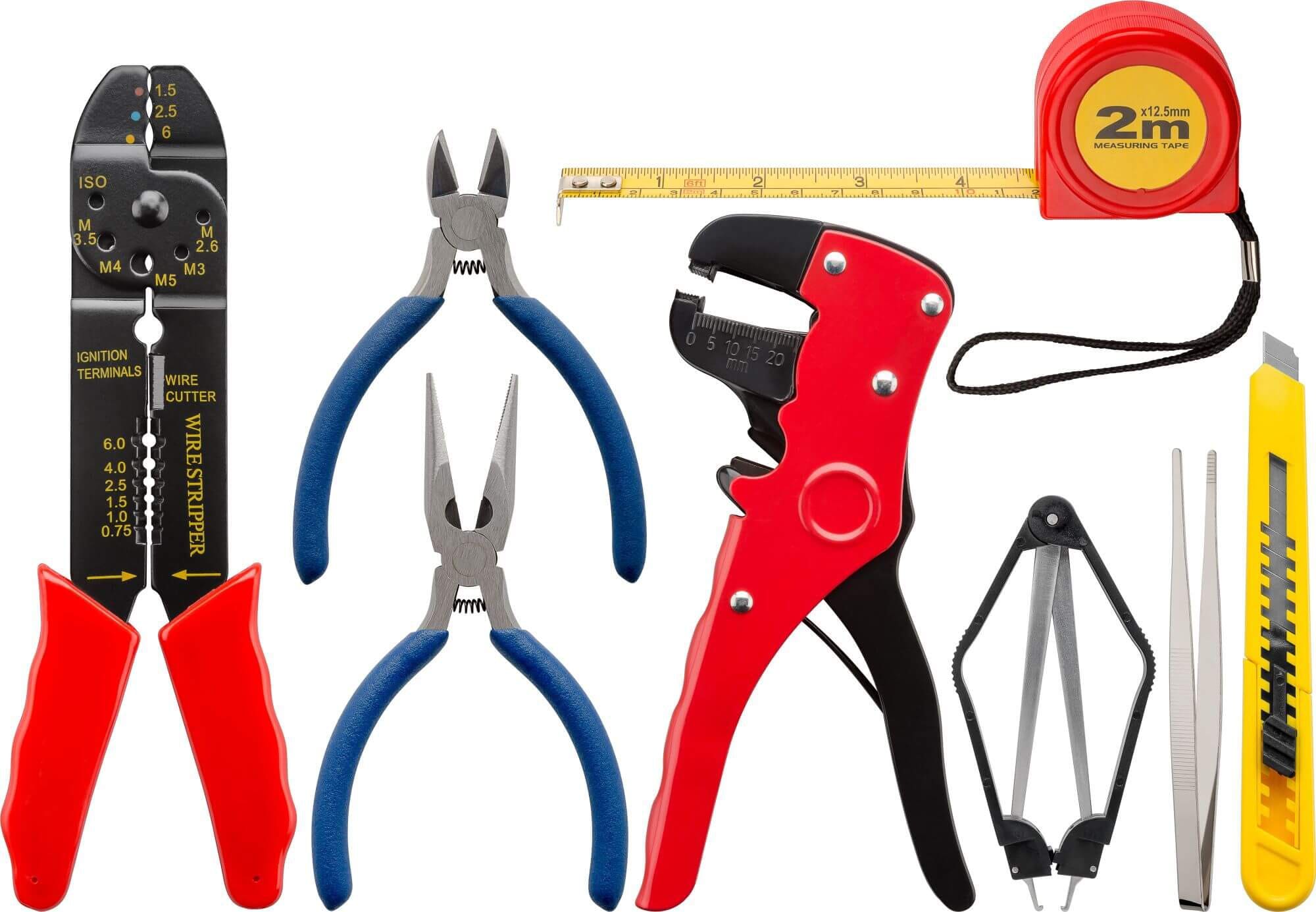 Elektro værktøjssæt 20 dele. Loddekolbe,loddetin,skruetrækkere, tænger og meget mere - i praktisk etui.