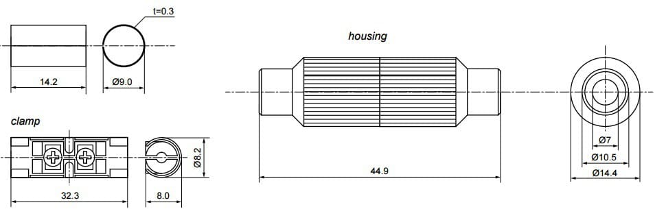 Coax-cable joiner, full metal.