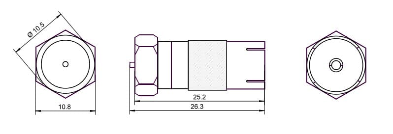 Antenna connector adapter Coax female to F male Adapter Coax female to F malegoobay