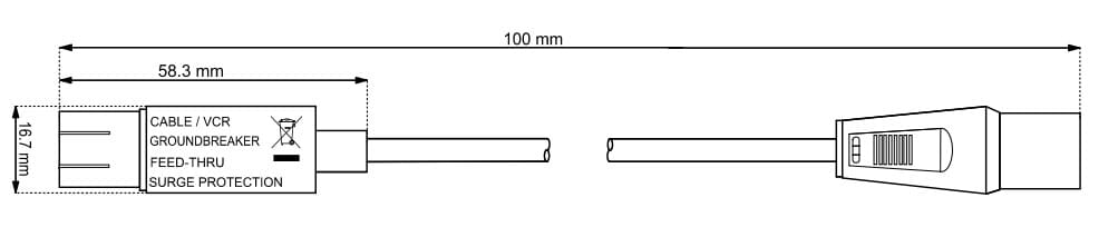 Galvanic breaker, galvanic seperator prevents mass bursts and seperates ground of antenna and receiver.