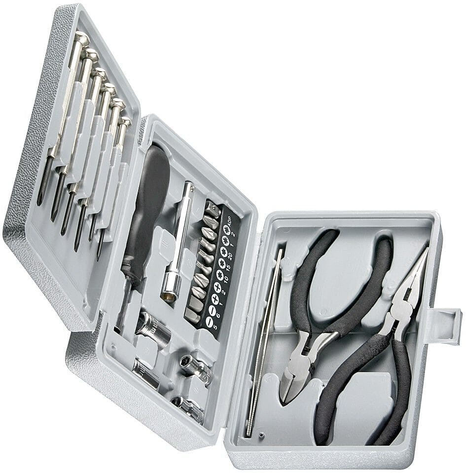 Værktøjssæt med urmagerskruetrækkere for finmekanik og elektronikarbejde, 25 dele