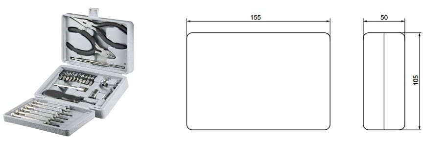 Værktøjssæt for finmekanik og elektronikarbejde, 25 dele