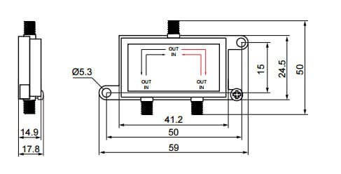 Combiner til antenne og SAT signal - nedfør antenne og SAT signal i samme kabel.
