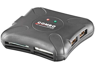 External cardreader with 3 x USB 2.0 Hub, reads SD / SDHC / MMC / Mini SD / Micro SD / Micro SDHC / CF / XD / MS / MS Duo / M2 c