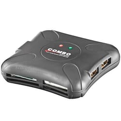 External cardreader with 3 x USB 2.0 Hub, reads SD / SDHC / MMC / Mini SD / Micro SD / Micro SDHC / CF / XD / MS / MS Duo / M2 c