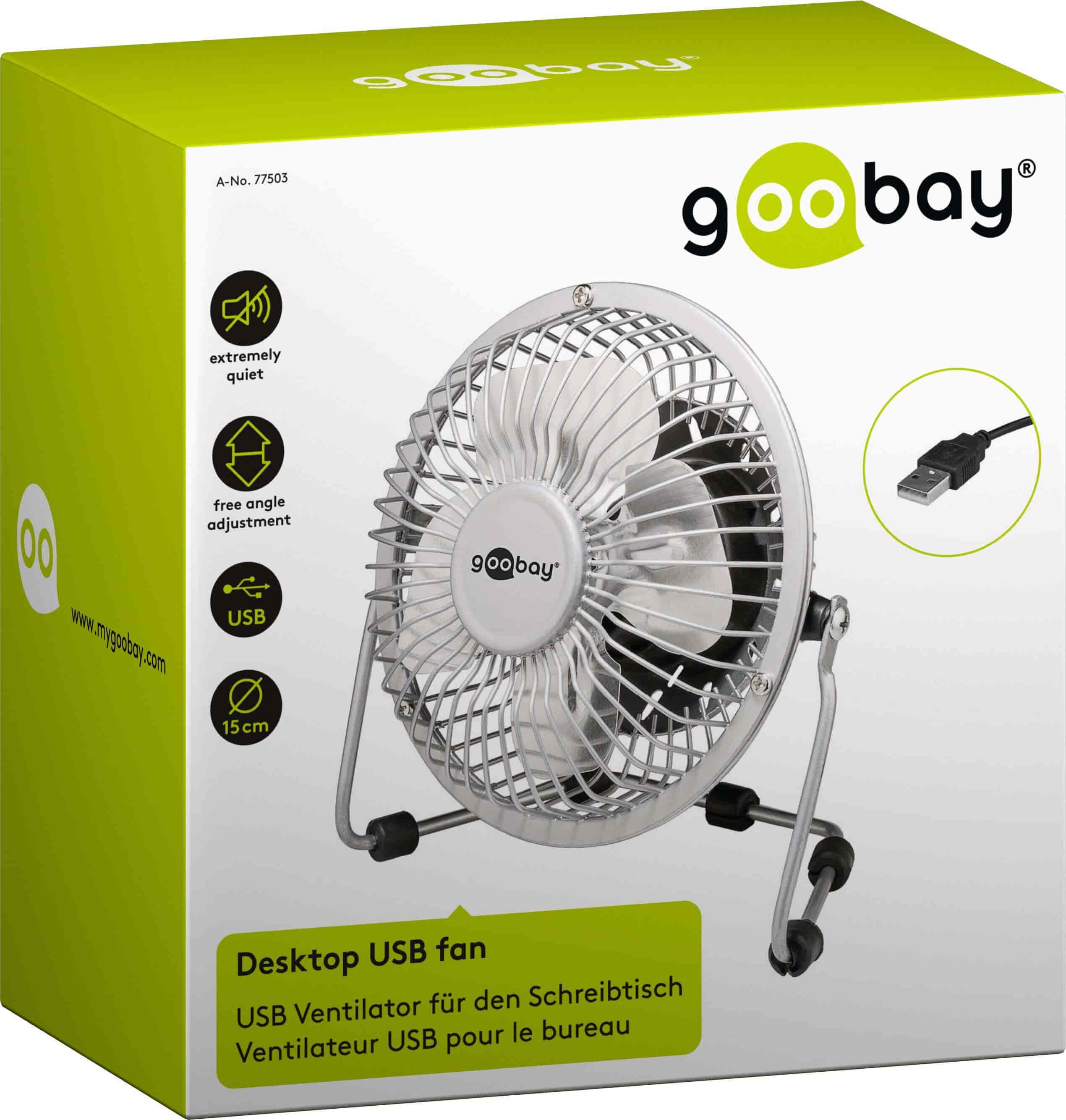 USB Desktop fan - quiet cool breeze.