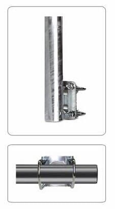 Beslag til montering på balon/altan gelænder. Beslag til parabol og antenne. Nem, sikker og hurtig løsning.