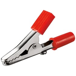 Alligatorclip with screw, red. 45 mm.