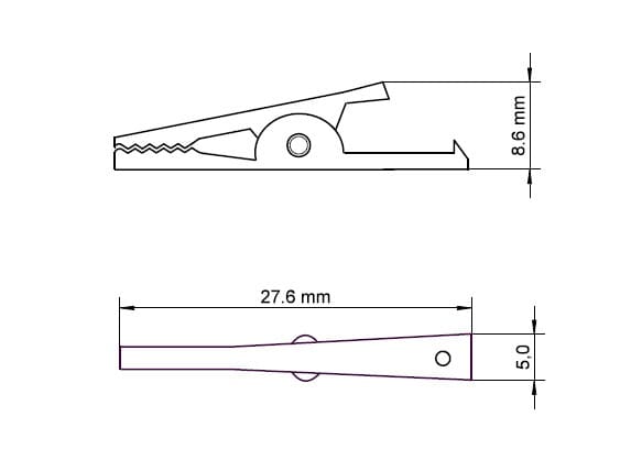 Alligator clip black 32.5 mm.
