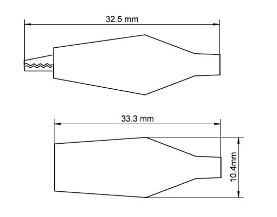 Alligator clip black 32.5 mm.