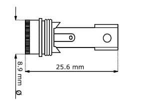DC jack - female DC connector Ø2.1 mm. / Ø 5.9 mm.