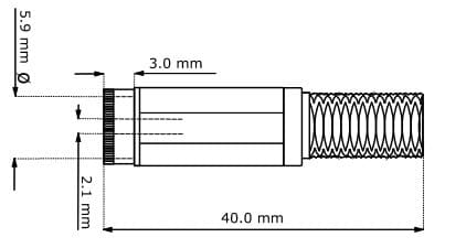 DC jack - female DC connector Ø2.1 mm. / Ø 5.9 mm.