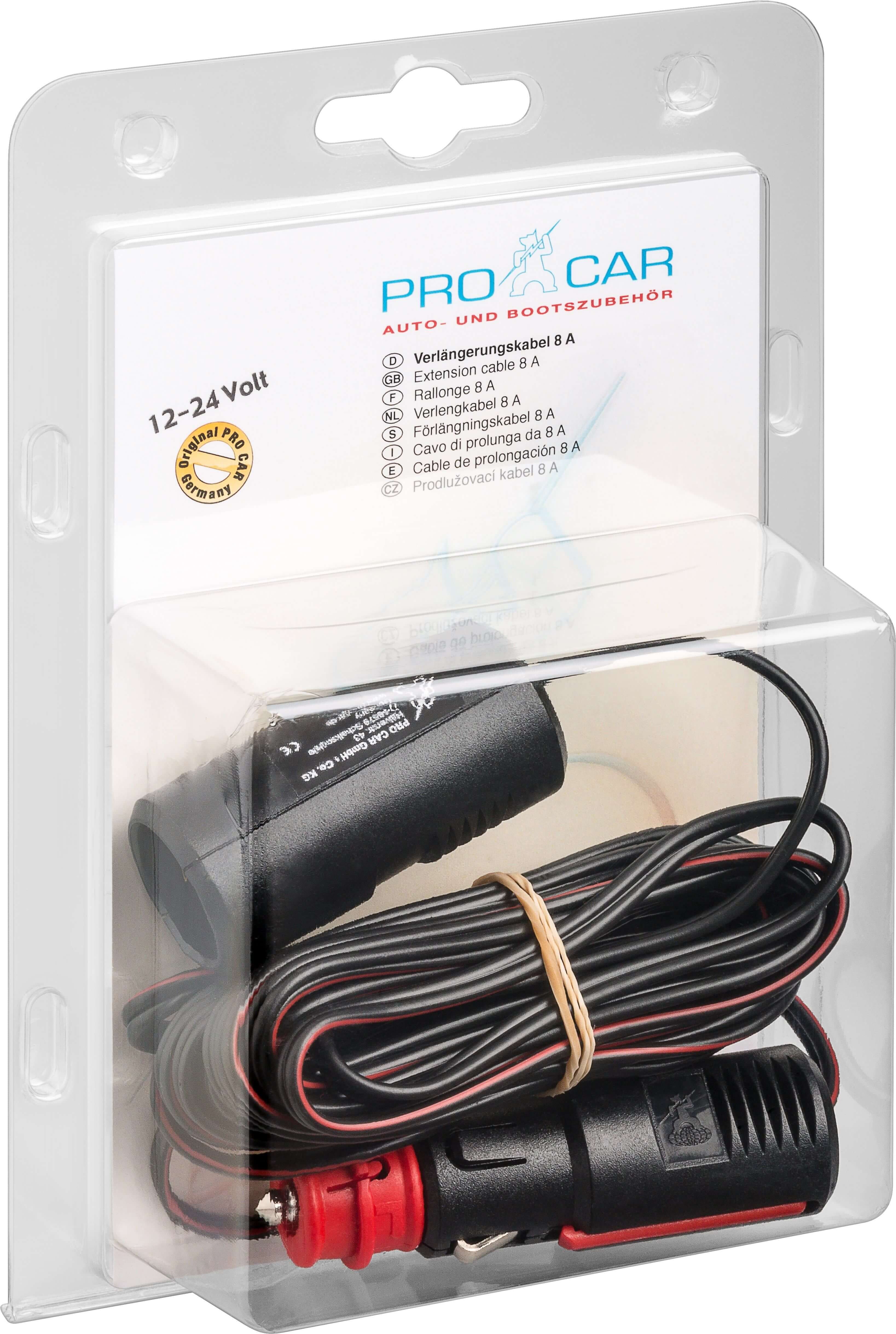Extensioncable lightersockets 1.8 M. 12-24V / 8A.