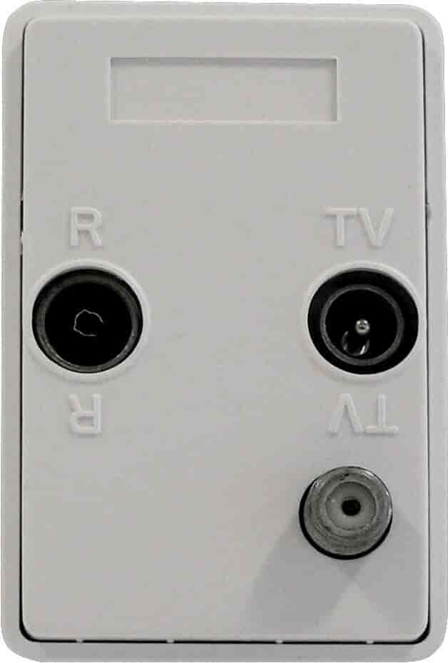Wall outlet for SAT, TV and FM. Fits danish FUGA® system.