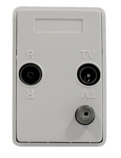 Vægdåse til SAT,TV og FM radio - Passer i FUGA® indbygningsdåser