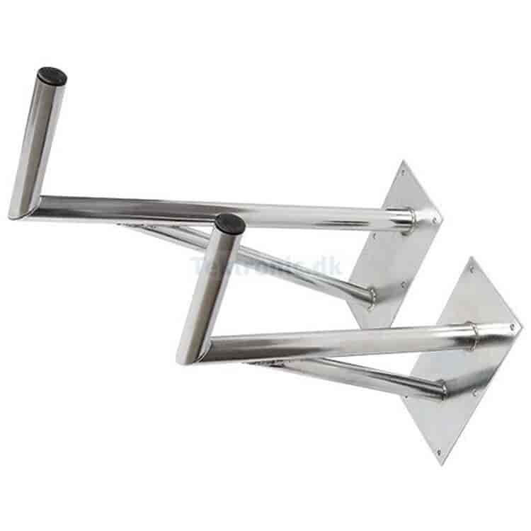 50 x 600 mm. vinkelbeslag aluminium, forstærket udførelse med støttearm. Anvendes til mange formål f.eks. ophæng af en række emn