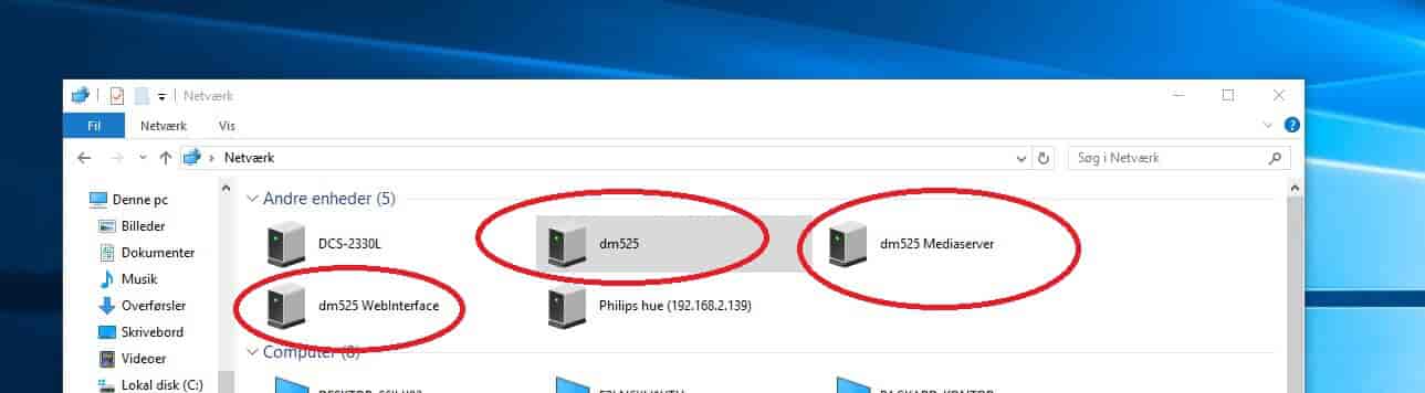 Dreambox DM525 i netværk via LAN tilslutning