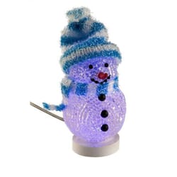 Decorative snowman with LED light.