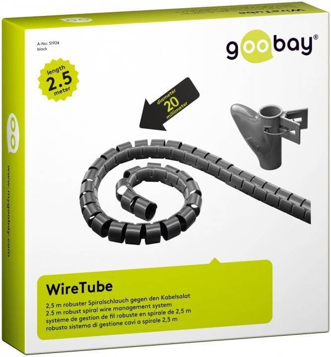 Kabelskjuler spiralflex sort - undgå spaghetti og kabelsalat.