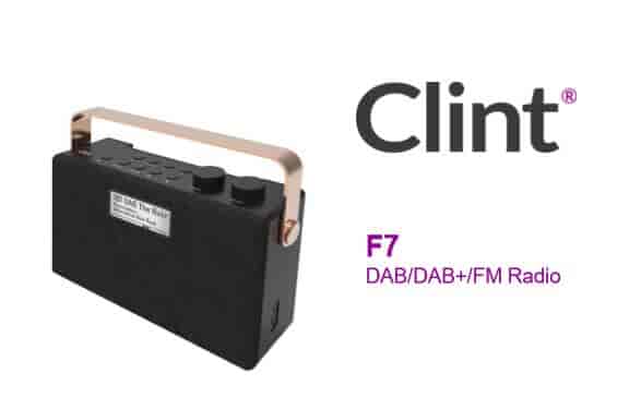 Clint F7 DAB+ / FM stereo radio with Bluetooth. Black.