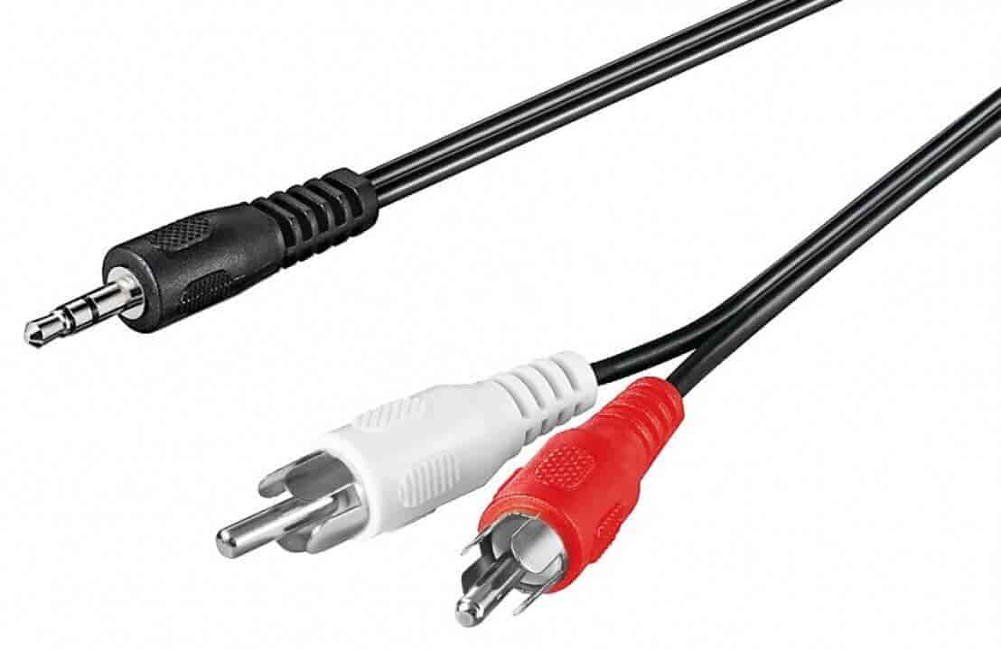 MiniJack 3.5 mm 2x RCA adapter cable Pro quality.
