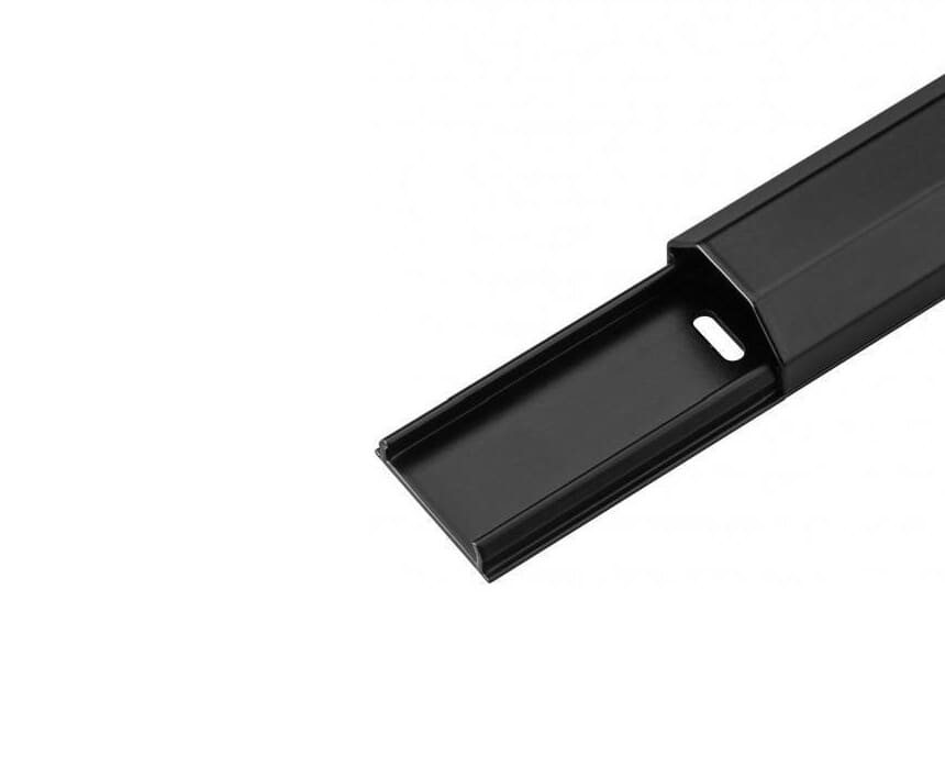 Cable tray / wireduct  33 mm. 1.1 meter aluminum, color black
