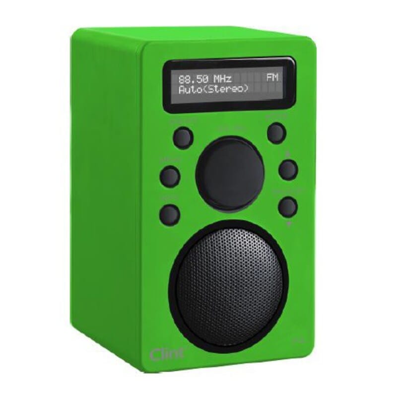 Smart transportabel DAB radio med bluetooth - lyt til musik fra din smartphone via bluetooth. Neongrøn.Clint F4 DAB+
