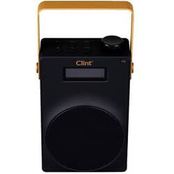 Billig DAB+ radio og FM radio Clint F6 - med genopladeligt batteri. Transistorradio format.